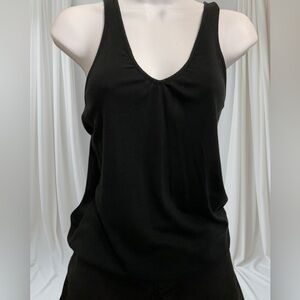 Banana Republic Black Deep Double V Neck Tank Top size small EPOC